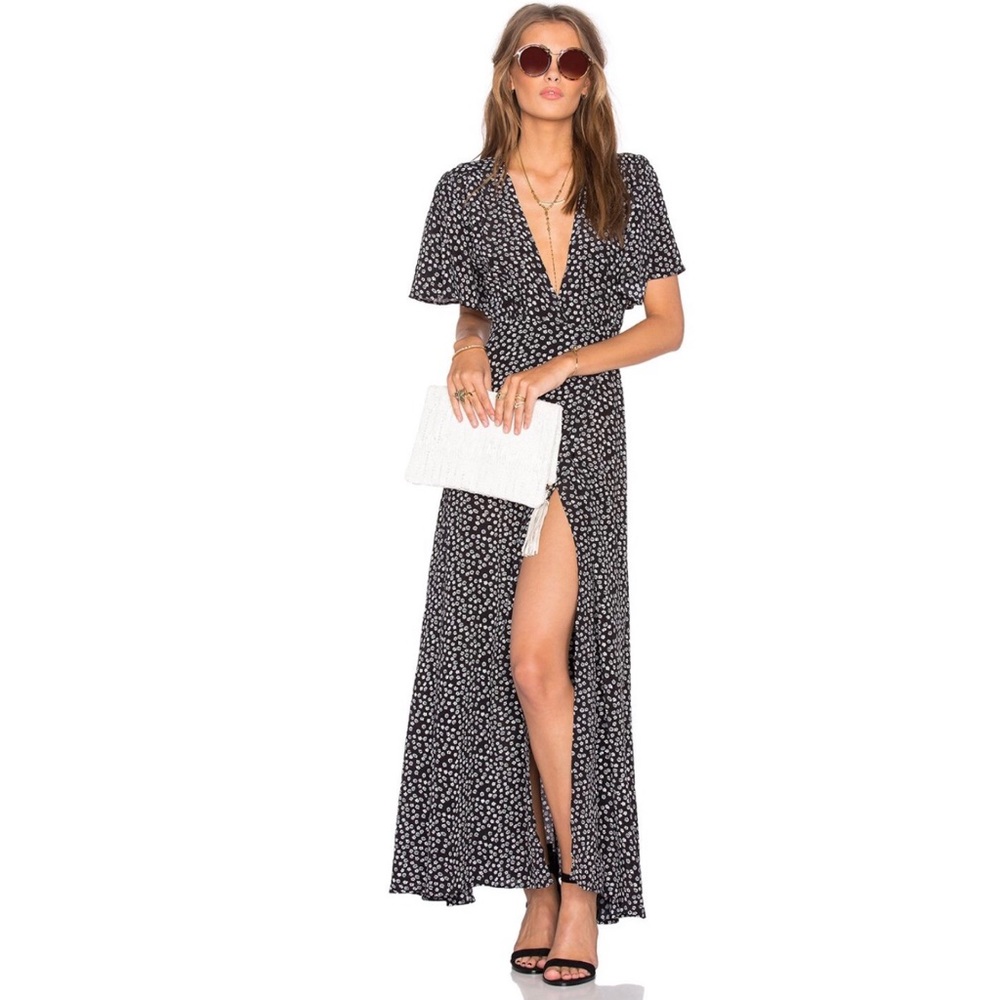 Privacy Please Floral Wrap Maxi Dress